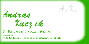 andras kuczik business card